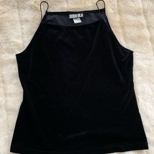 Black velvet Tank Top
